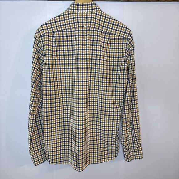 J Crew Shirt Mens Medium Yellow Check Button Up Long Sleeve Slim Office Corpcore - Picture 7 of 7